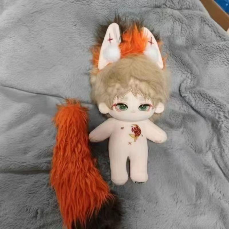 20cm Anime Hetalia Arthur Kirkland Plüschpuppenkörper mit Ohren Schwanz Gefüllt Cosplay Verkleidung Baumwollpuppe Spielzeug Geburtstag Weihnachten Geschenke With skeleton