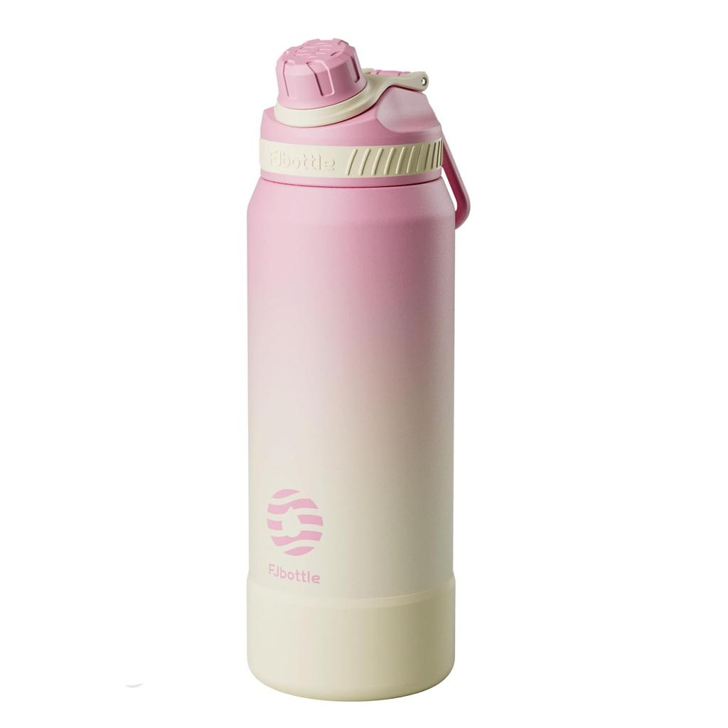 FJbottle 950ml Vacuum Insulated Water Bottle with Screw and Liter Suitable for Sports Large Wide Easy To Stainless Steel with Silicone Perfect for