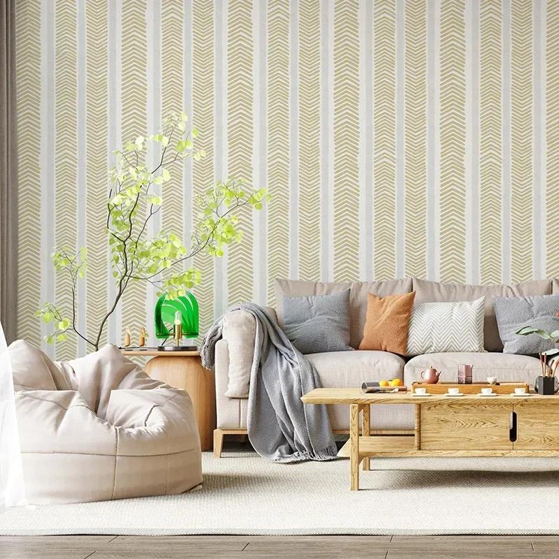 

Зеленые и белые самоклеящиеся обои в стиле бохо, контактная бумага с листьями, самоклеящиеся съемные обои, обои «елочкой» 44cmx10m