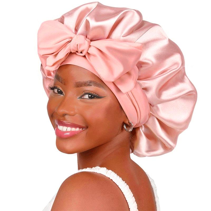 Wide Brim Satin Sleep Cap - Elastic Hair Protection for Women: Headscarf, Bath Cap, Hot Selling