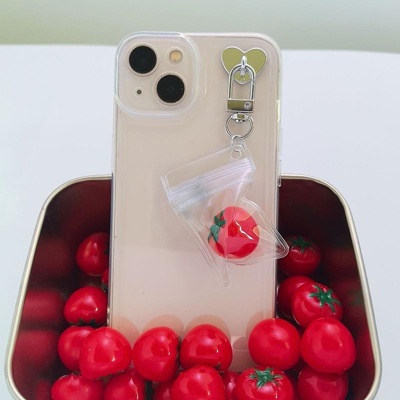 

Mini Tomatoes Keychain Backpack Pendant Keyring Bag Hanging Decoration Accessories Gift as the picture