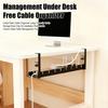 Under Desk Cable Organizer Large Capacity Cable Storage Rack Clip-On Installation Retractable Carbon Steel Cable Management Tray