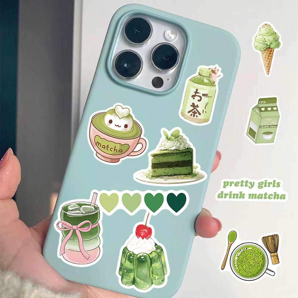 50pcs Cute Matcha Girl Cartoon Stickers for Phone Case & DIY Journal - Waterproof Decoration