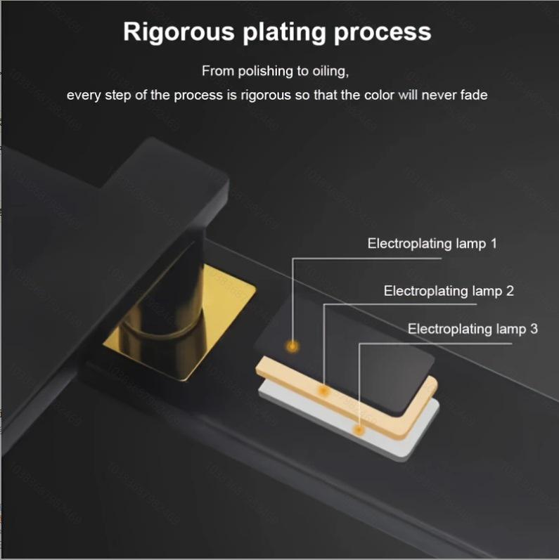 Black Magnetic Silent Interior Door Lock Handle for Bedroom
