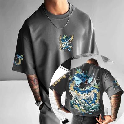 Derivate Animație Pokémon Imprimeu Gyarados Tricou cu Glugă Moda de Vară pentru Bărbați și Femei Pantaloni Scurți și Pantaloni de Trening