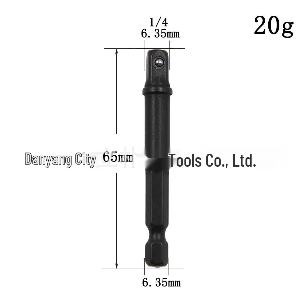 8-Piece Black Hexagonal Handle Electric Screwdriver Set with 3-Piece Steel Ball and Rivet Rod Conversion Sleeves