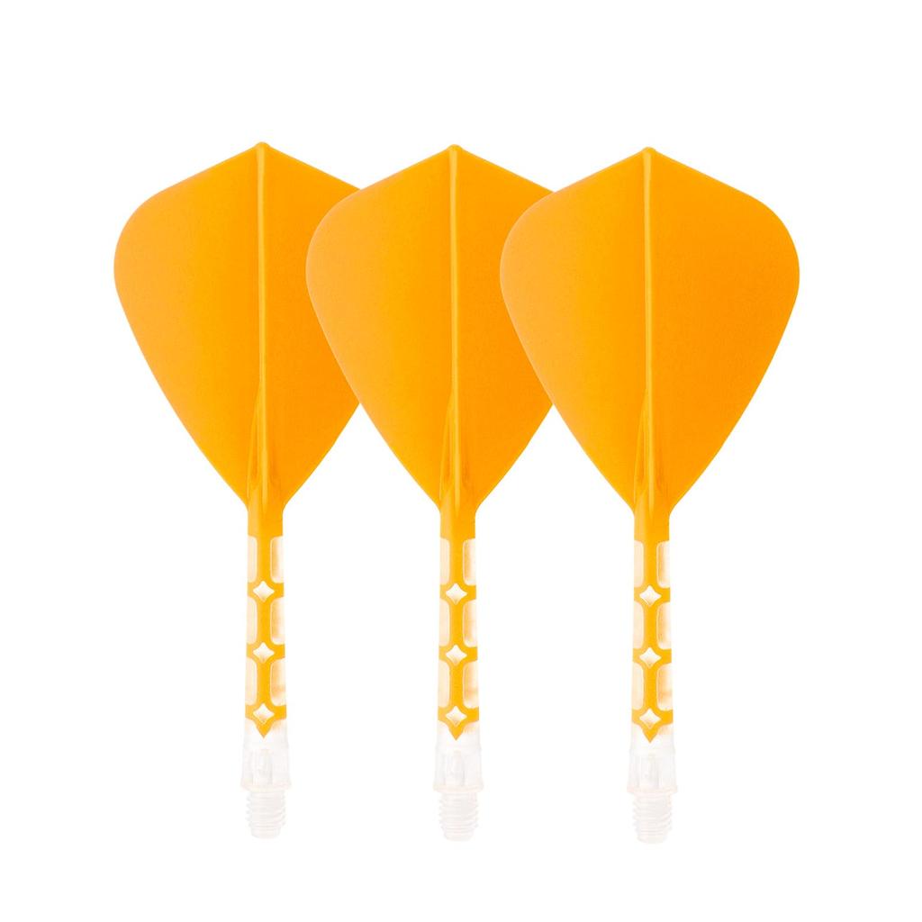 CUESOUL ROSTAK57 T19 Series Mixed Shaft Integrated Kite Shape Set of 3 Two-Tone Dual-Material Flights, Series, (Orange) CS-AK57FZ10L