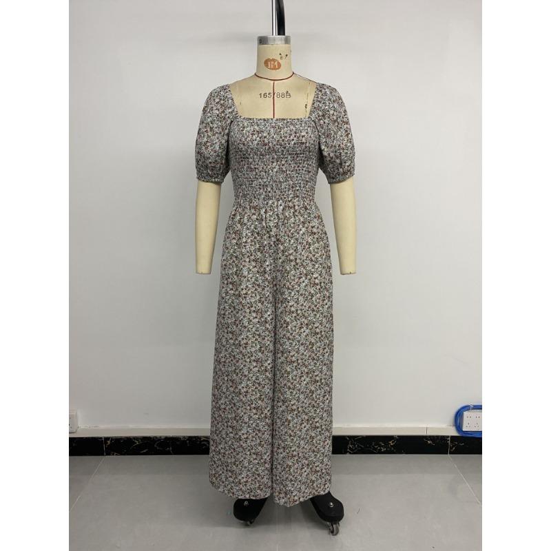 Women's Summer Jumpsuit Slim Elastic Print Jumpsuit Pants