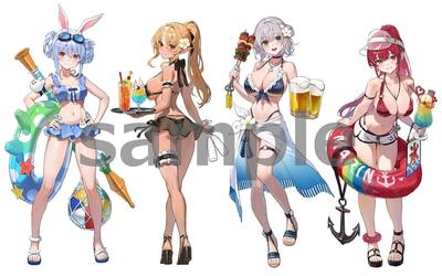 Hololive 3rd Generation Swimsuit Acrylic Stand Houshou Marine Shirogane Noel Usada Pekora Shiranui Flare C104 Owatasha Watao Holofes Comiket