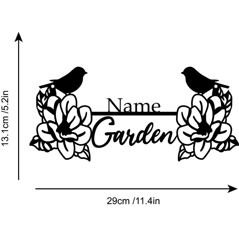 Custom Metal Garden Sculpture, Personalized Outdoor Sign & Wall Art Decor