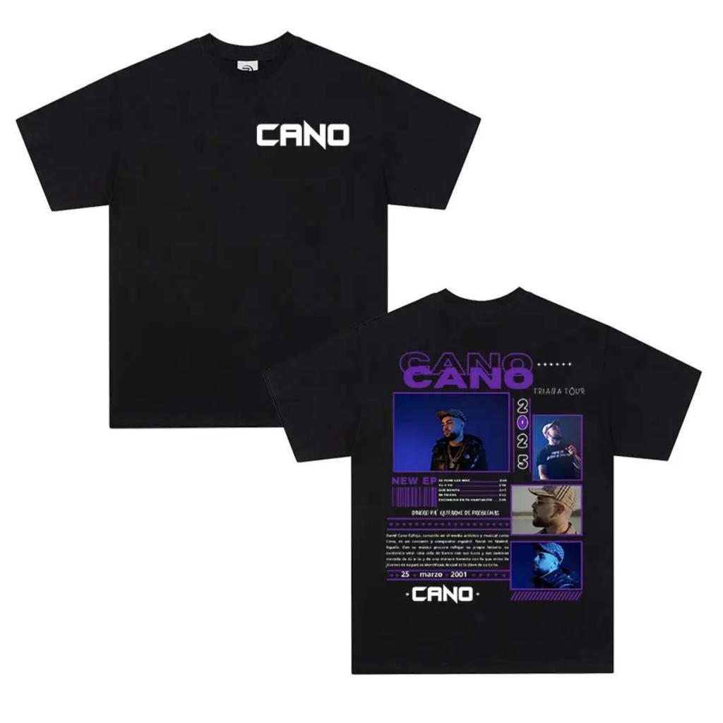 Rapper Cano Triana Tour 2026 Graphic T Shirt Men's Hip Hop Punk Short Sleeve T-shirt Oversized Unisex Cotton T Shirts Streetwear