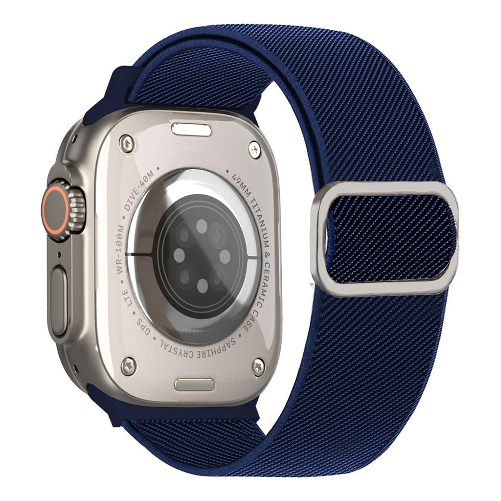 Textured Nylon Watch Band for Apple Watch Series 11 10 42mm / 9 8 7 41mm / SE3 SE2 SE 6 5 4 40mm / 3 2 1 38mm Adjustable Wrist Strap with Metal Buckle