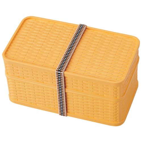 

Takenaka Rat Lunch Box, Made in Japan, Two-Tier, Yellow, Top Tier: 180ml, Bottom Tier: 360ml, T-76509