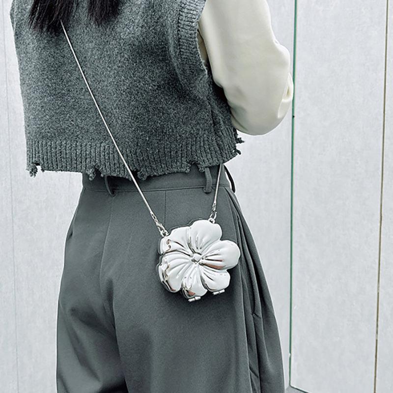 1Pc Mini Gold Silver Floral Acrylic Bag Evening Bag Purses And Handbag Shoulder Bags Party Wedding Clutch Purse