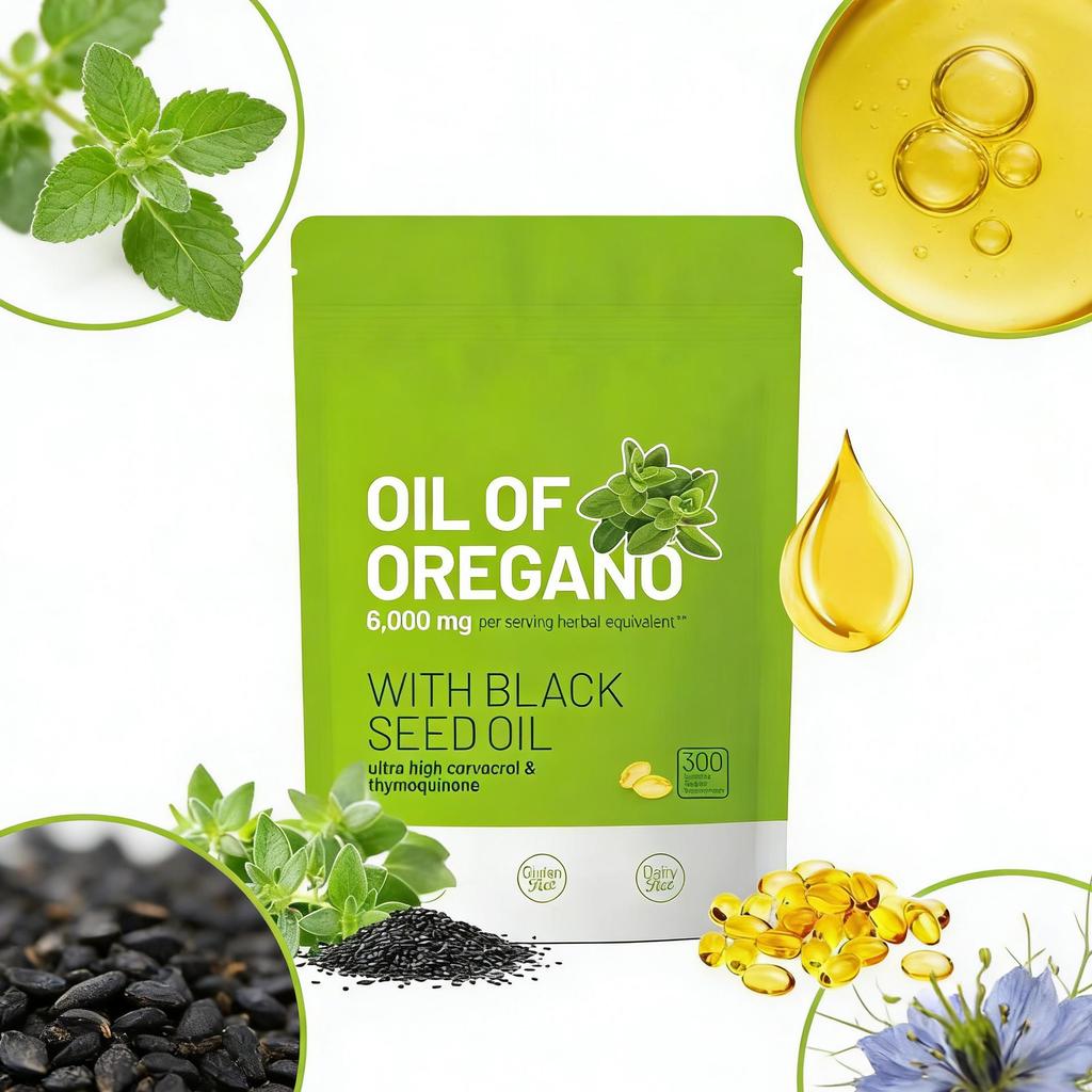Alte Kräuter, Moderne Wissenschaft: Schwarzkümmel- & Oreganoöl-Kapseln - 300 Stück | Klinisch untersuchte Inhaltsstoffe zur Unterstützung des Immunsystems & als Antioxidans