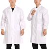 Professioneller Laborkittel Herren Damen Weiche Baumwolle Langarm Zahnarzt Krankenhaus Weißer Kittel Baumwolle Elastische Bündchen L