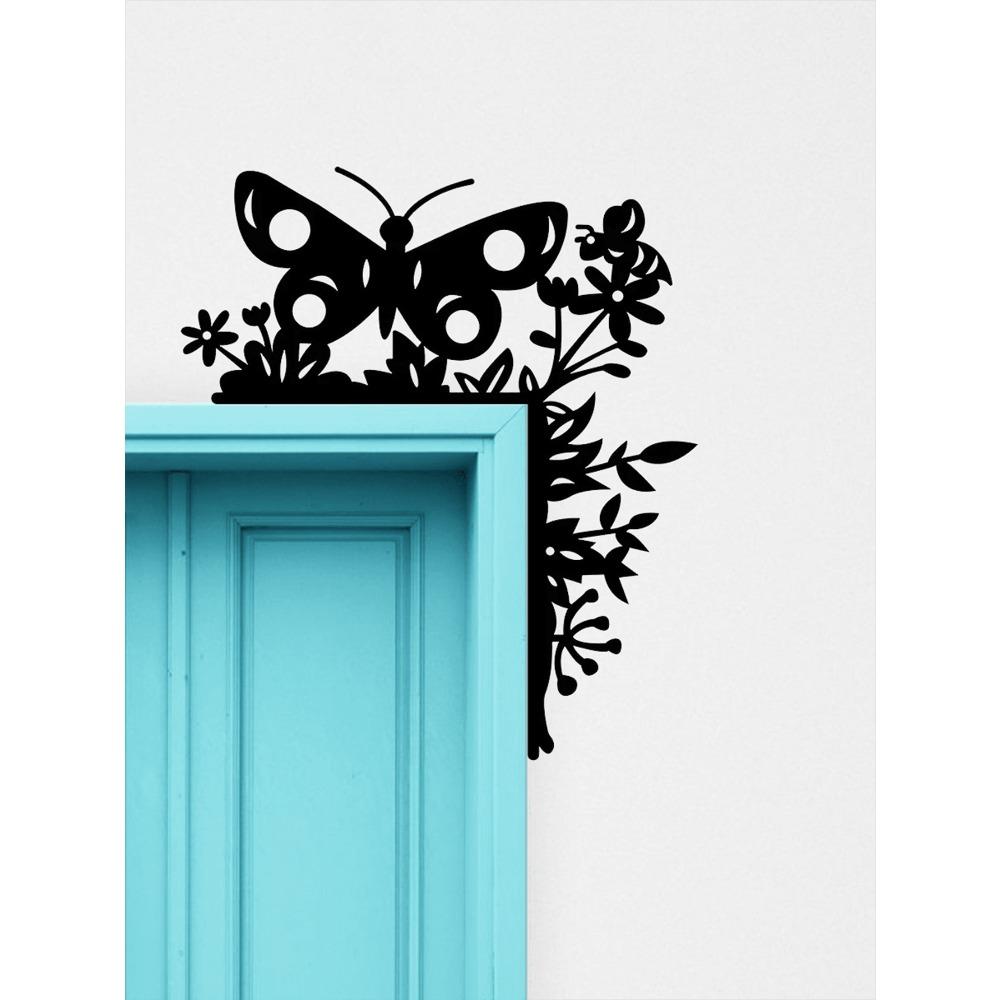 1PC Metal Sleigh Wall Stickers: Door Corner & Party Decor