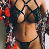 Mujer Sexy Transparente Color Sólido Encaje Espalda Descubierta Adelgazante Tentación Push Up Sujetador