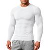 T-shirt de compression à manches longues pour homme, col haut, t-shirt athlétique, coupe ajustée, séchage rapide, haut d'entraînement fitness, t-shirt d'entraînement extensible
