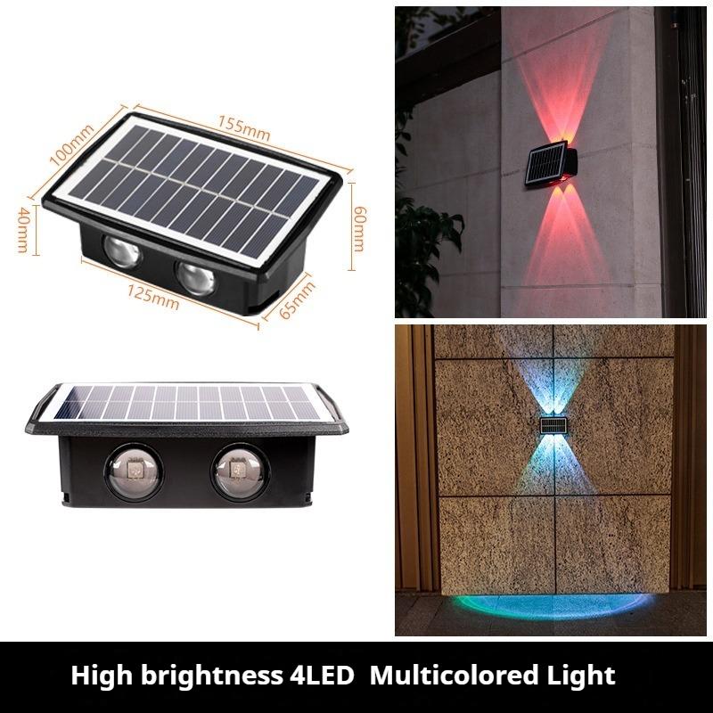 4/6/8LED Solar Wall Lights Waterproof Outdoor Garden Lighting Landscape Spotlights for Villa Courtyard Pathway Illumination