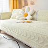 Winter Modern Solid Color Leather Sofa Towel Thicken Plush Armchair Corner Sofa Covers for Living Room Anti-slip Couch Cover