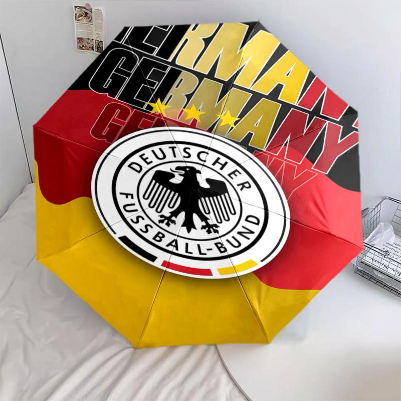 1 PC Automatic Folding Umbrella - Germany National Football Team Pattern Portable Foldable Design With 8 Ribs Christmas Birthday Gifts