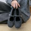Retro Style Fashionable Single Shoes Women's Season New French Square Head One-word Buckle Mary Jane Single Shoes Women