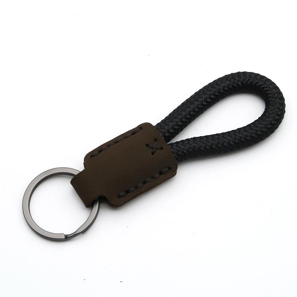 Handmade Genuine Leather Key Chain Pendant - Frosted Leather, Multifunctional Lanyard, Creative Design Key Ring