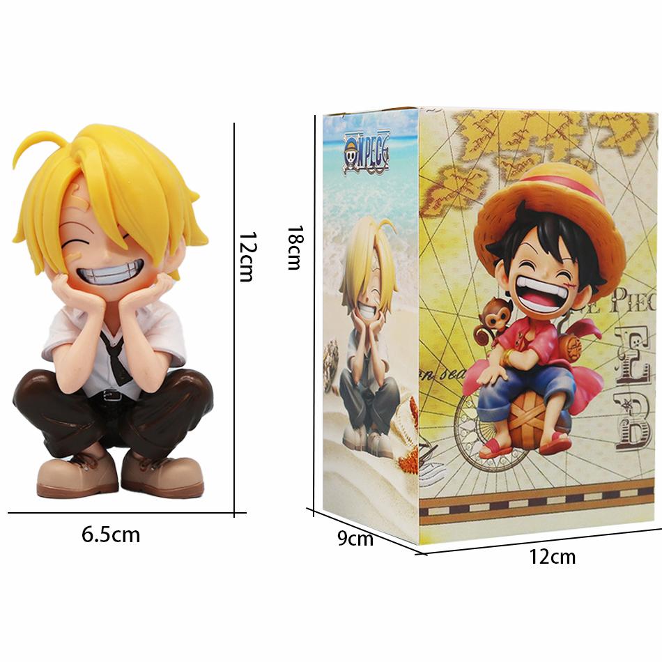 One Piece Handheld Luffy Solon Portgas·D· Ace Sitting Yamato versión Q juego de moda dibujos animados Anime coche ornamento rega
