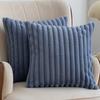 1pc Faux Fur Plush Decorative Throw Pillow Covers Fuzzy Striped Soft Pillowcase Cushion Covers for Sofa Couch Bedroom 18x18 Inch