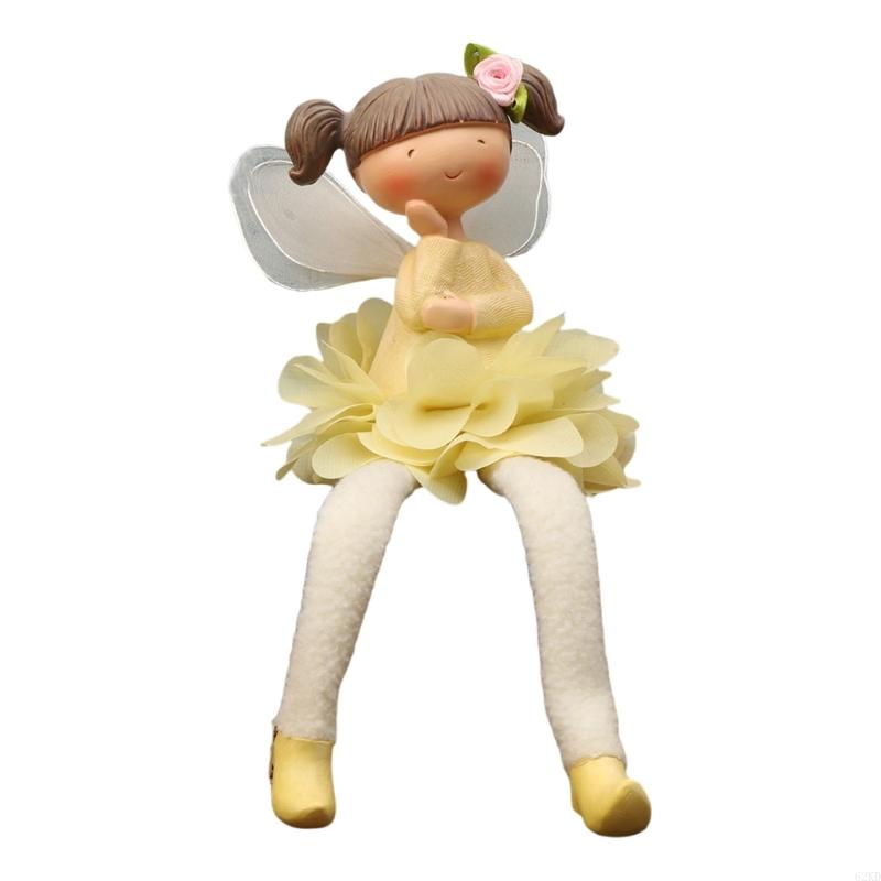 

62KD Статуэтка девушки с длинными ногами Домашний декор для фермерских домов Декор для многоярусного подноса Подарок жёлтый