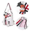 Mode Cartoon Schule Tasche Weibliche PU Leder Reisetasche Gril's Streifen Anhänger Rucksack