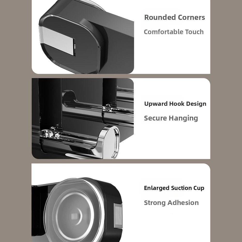 Suction Cup Foldable Wall Row Hook Waterproof Sundries Storage Holder Bathroom Storage Hook  Towels