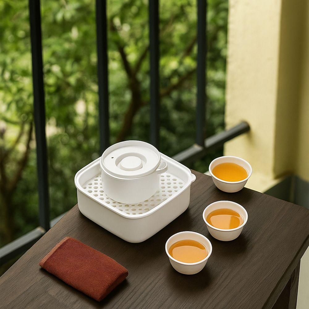Plastic Portable Travel Tea Set Disposable Camping Tea Set Practical Kung Fu Tea Set  Picnic