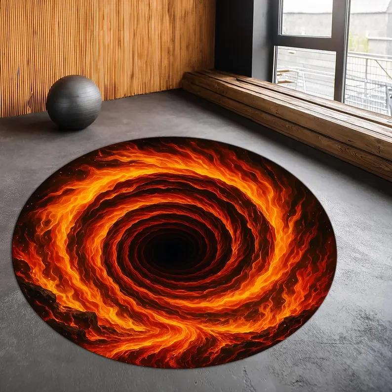 3D Rug Round Rug Big Crack Rug Deep Hole Rugs Illusion Rug Huge Crack Rug Optical Illusion Rug Water Rug 3D Look Crack Rugs