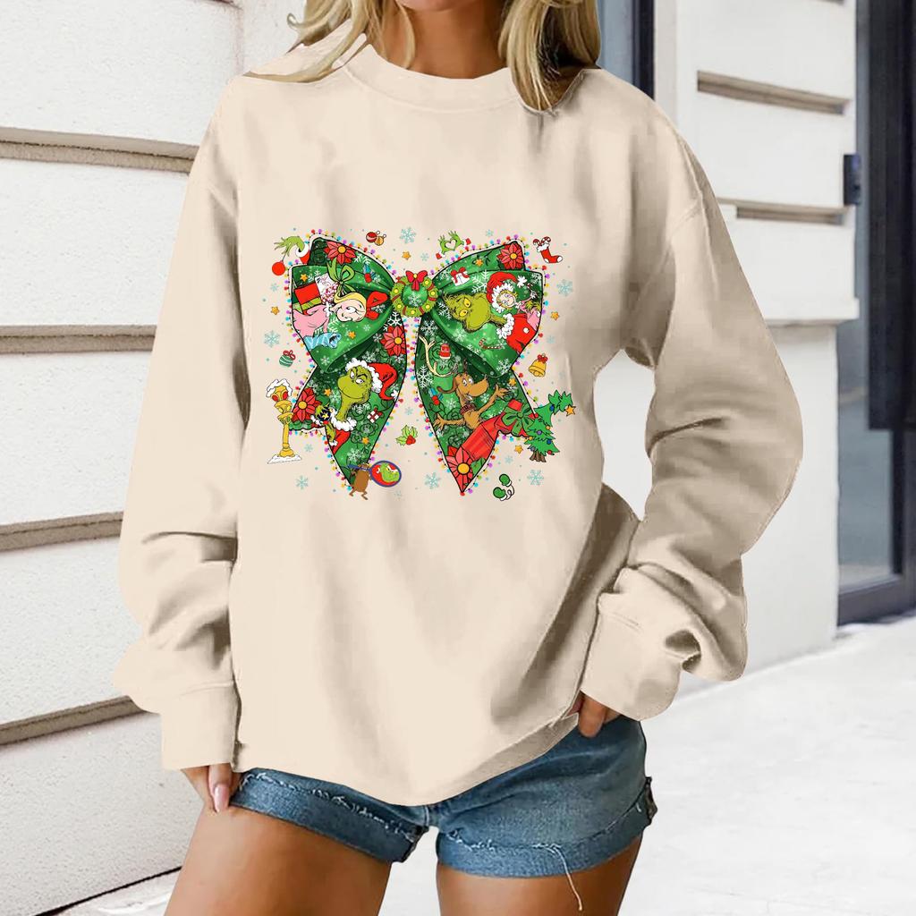 Women's Loose Comfortable Casual Fashionable Character Printing Round Neck Long Sleeved Sweatshirt