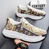 Foreign Trade One-pedal Thick-soled Dad Men's Versatile Printing Heightening Canvas Lazy Shoes Middle-aged and Elderly Lightweight Sports Shoes
