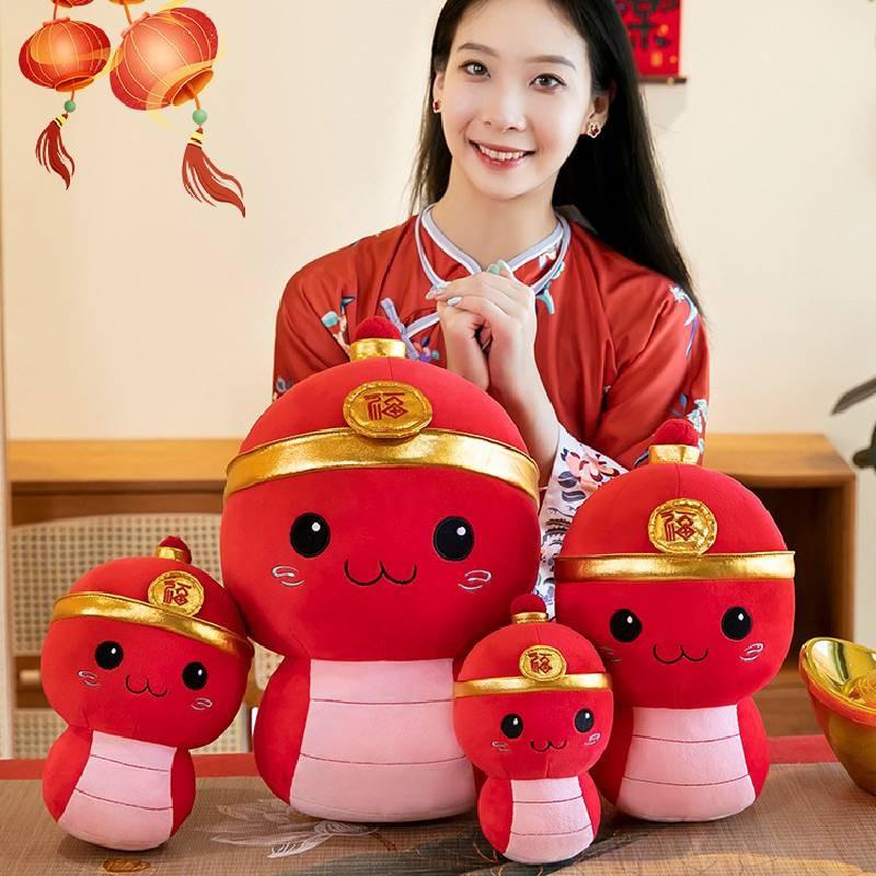 Adorable Plush Snake Doll Cute Zodiac Snake Toy Soft Stuffed Animal Gifts For Kids