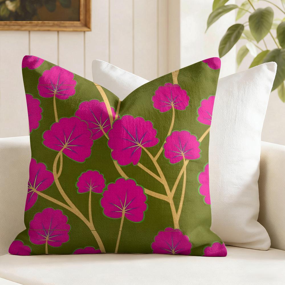 Flower Fashion Cushion Cover Summer Linen Pillow Case Organic Fabric Cushion Cover DoubleSided Print Sofa Home Decor