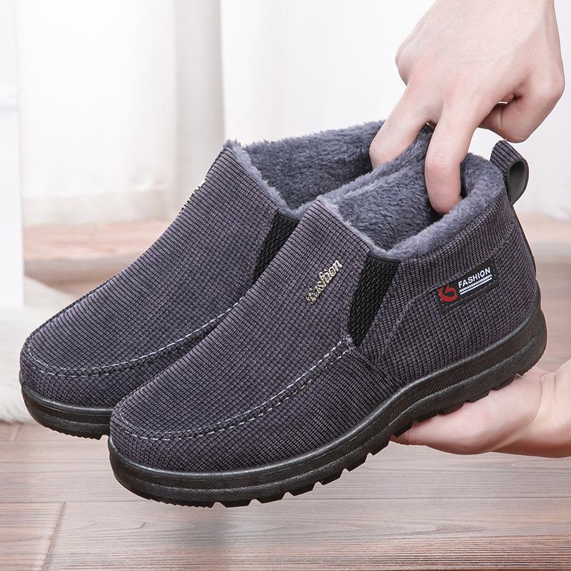 

Зимние хлопковые мужские ботинки на теплом меху, мягкие мужские зимние ботинки на платформе, мужские ботильоны, зимние мужские кроссовки, повседневная обувь черного цвета 44 серый