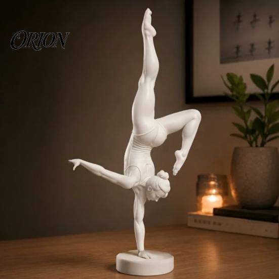 Versatile White Table Decor 3D Printed Rhythmic Gymnastics Figurine, Modern Minimalist Art Sculpture, Elegant Sculpture Handstand Ballet Pose