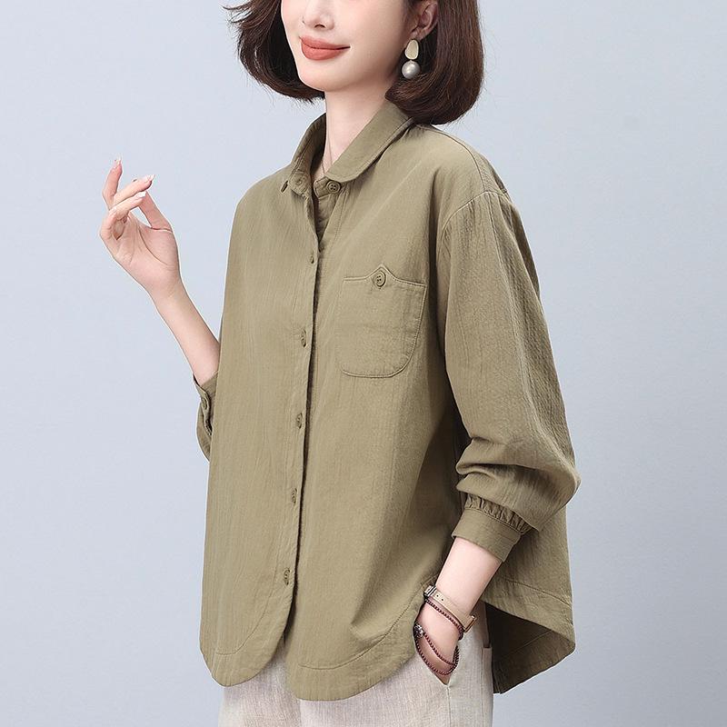 Mom's Pure Cotton Women's Spring Jacket Blouse - 2024 Style