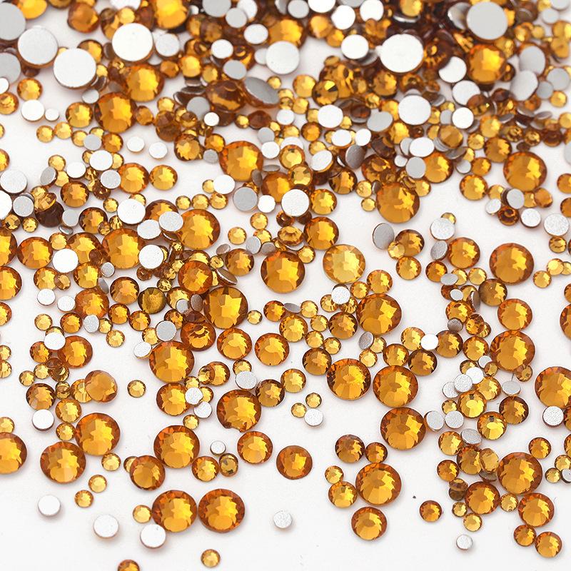 Nail Art Decorations: 1440 Mixed Crystal Glass Rhinestones, Colored Flat-Backed for DIY