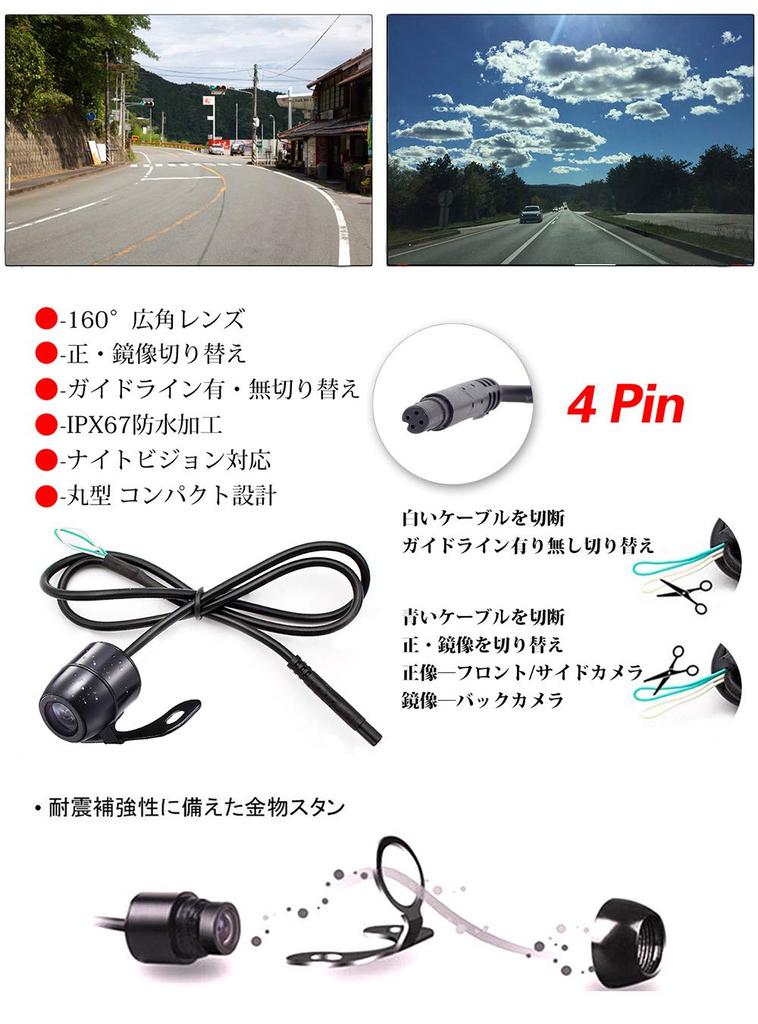 Monitor OBEST cu Cameră Impermeabil Fotosensibil Cameră de Rezervă Cameră de Noapte Instalare Ușoară Monitor 4 Pe Bord Un Buton Față/Dreapta/Stânga