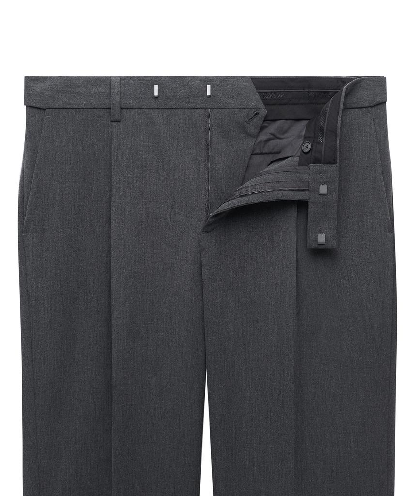 MUSINSA STANDARD Lightweight Wide Hidden Banding Slacks [Medium Gray]