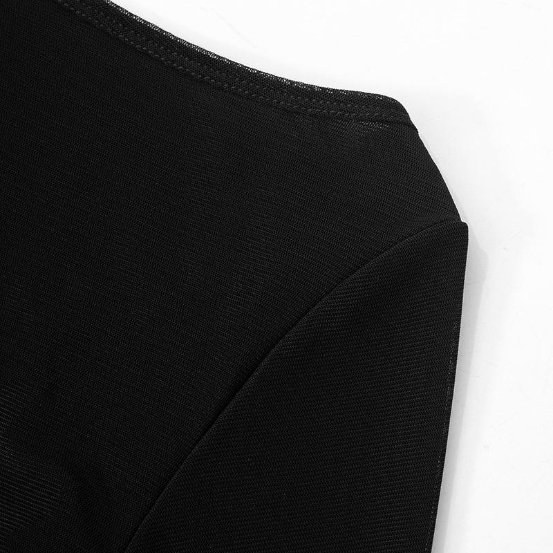 YYFS Women's Fashion Spring Autumn Solid Color Print Long Sleeve O-Neck High Waist Casual Dresses