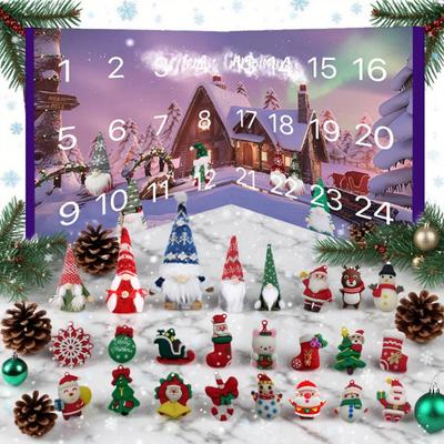 Calendar Advent Gnomi de Crăciun 2025 Cutie Numărătoare Inversă 24 Zile cu Figurine Pitici Decorațiuni de Casă de Sărbători Cadouri