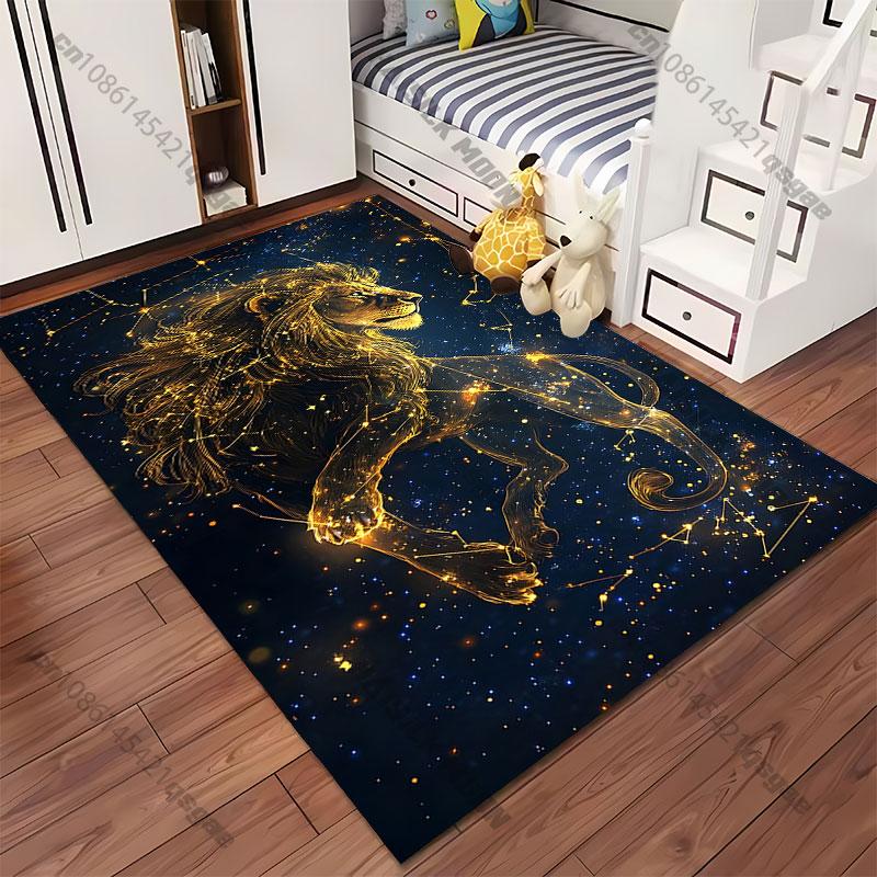 Celestial lion glowing constellations carpet Yoga living room room decor children's crawling mat doormat area rug