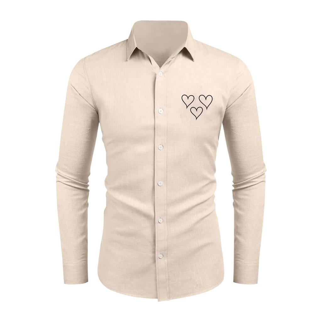 Lässiges, locker sitzendes Langarmhemd für Herren, modisches Revershemd