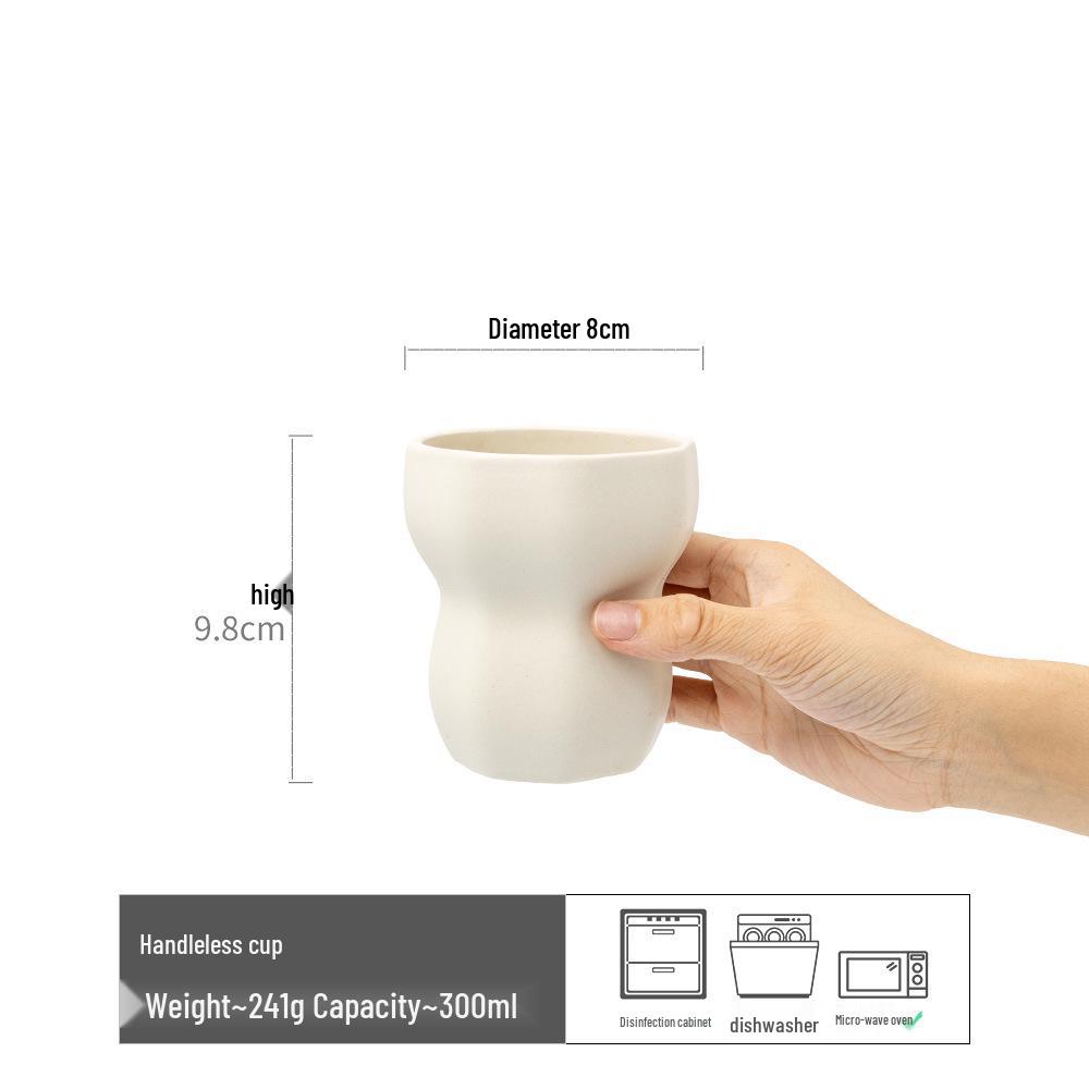 Vintage-Style Ceramic Handleless Teacup Set – Japanese-Inspired Rustic Coffee & Water Cups